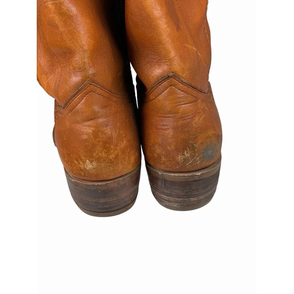 Vintage BIG THUNDER Rust Leather Campus Boots Made in the USA Men's 10.5D